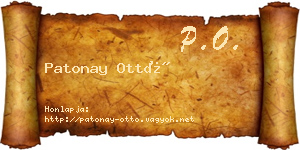 Patonay Ottó névjegykártya