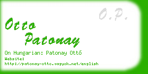 otto patonay business card
